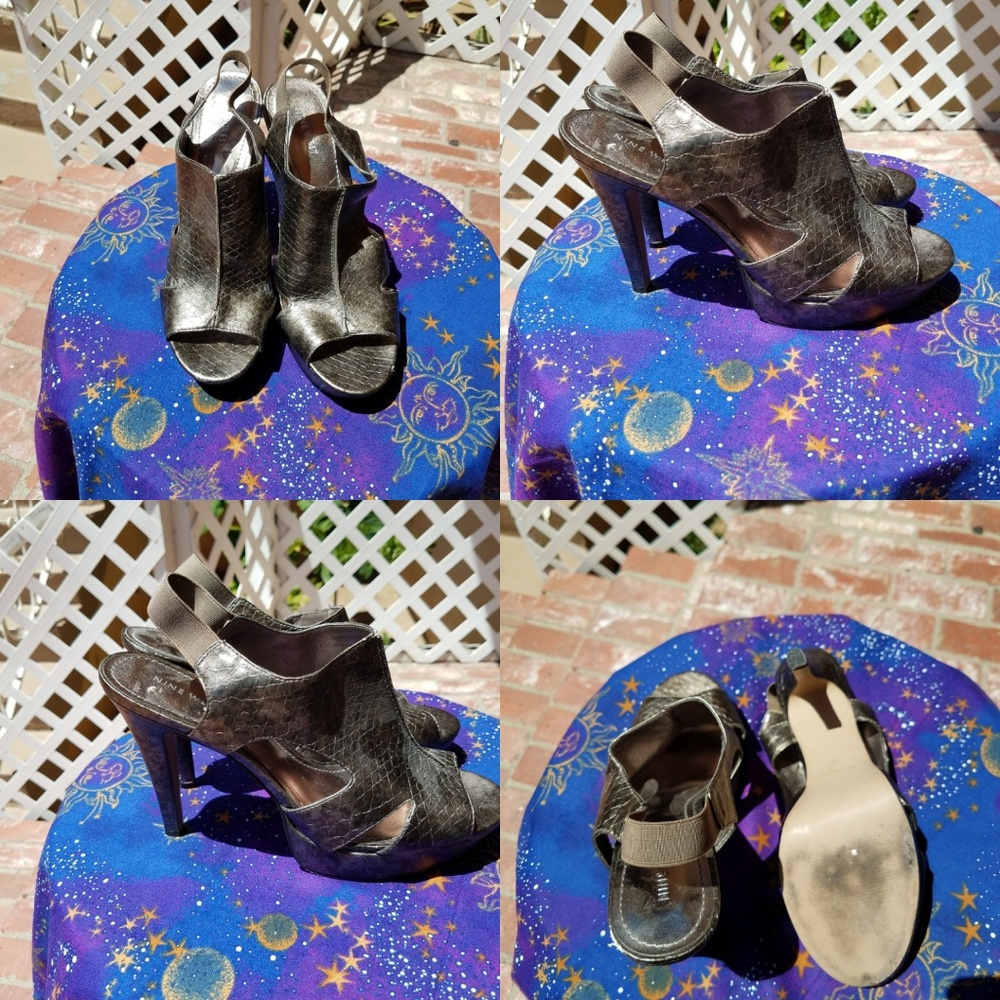 Metallic gray platforms